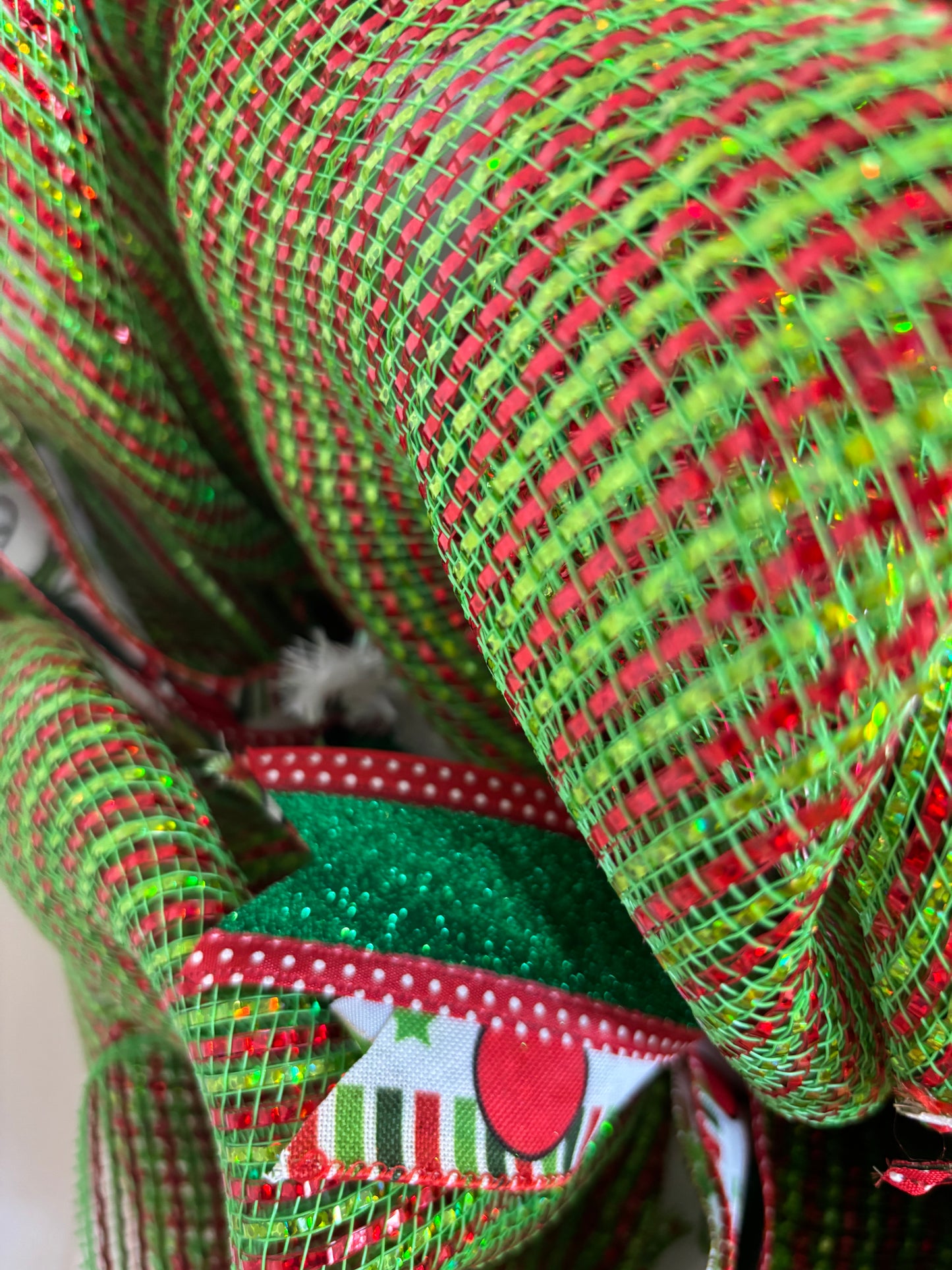 Fluffy grinch butt wreath