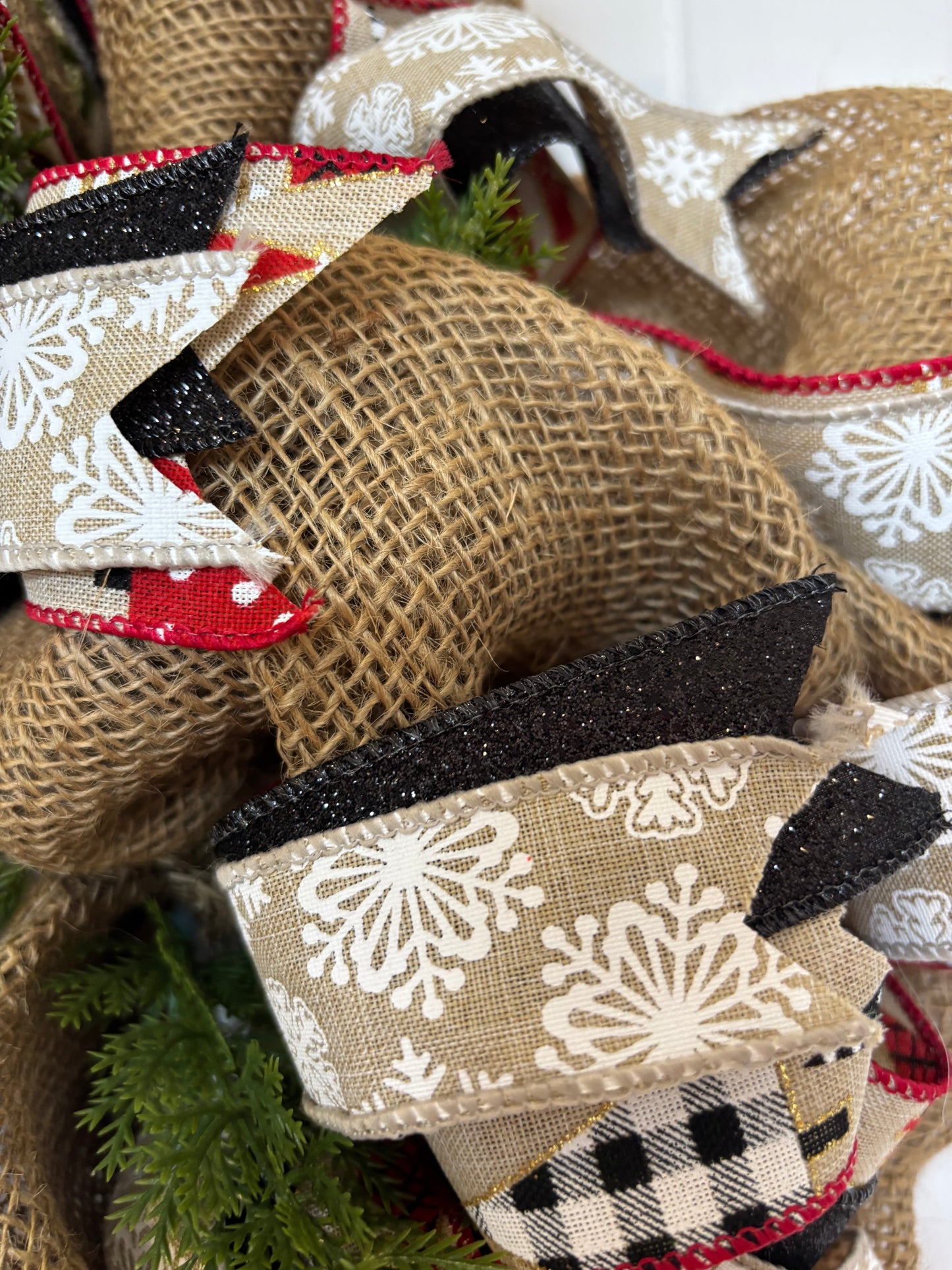 Burlap Snowman wreath