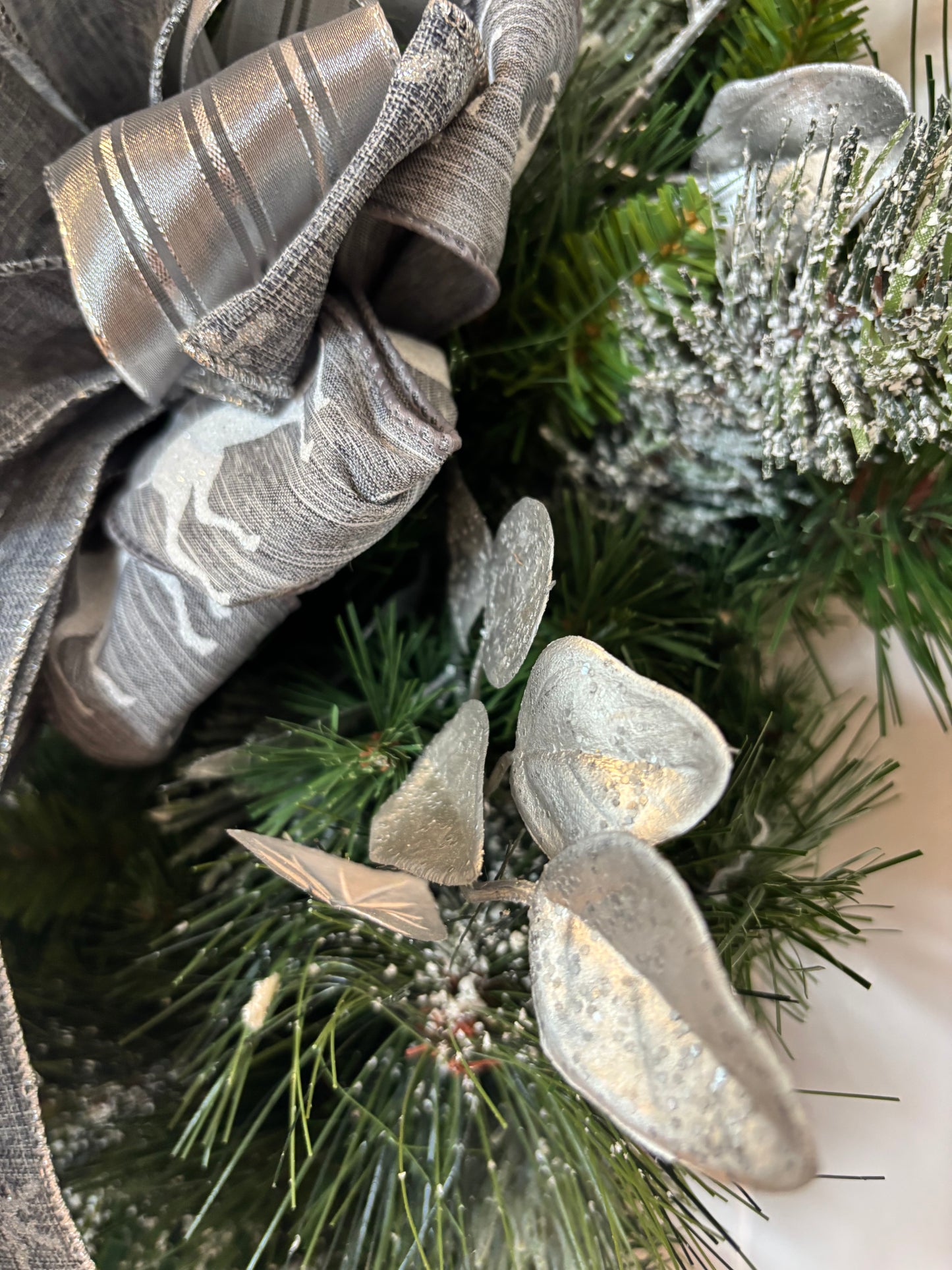 Shimmering Silver Pine Wreath