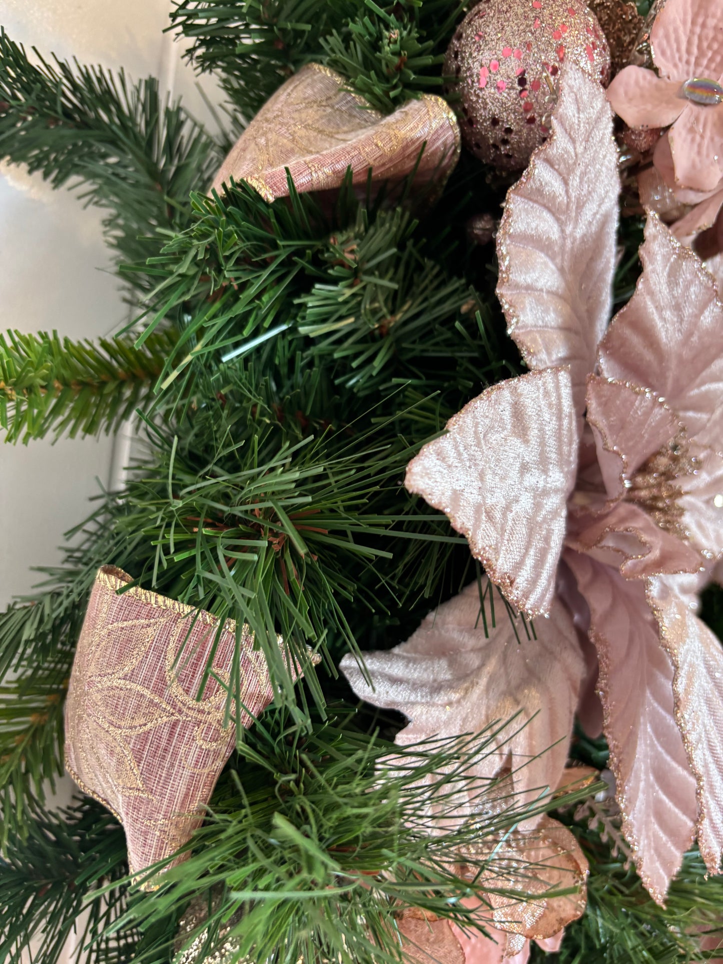 Shimmering Pink Pine Wreath