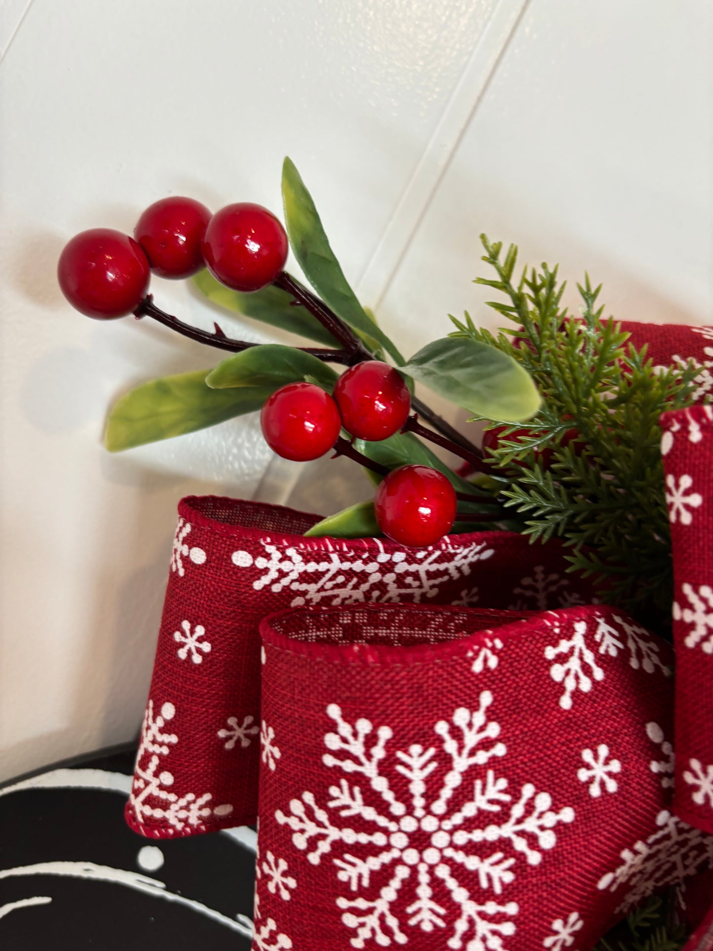 Let it Snow Faux Blackboard (red bow)
