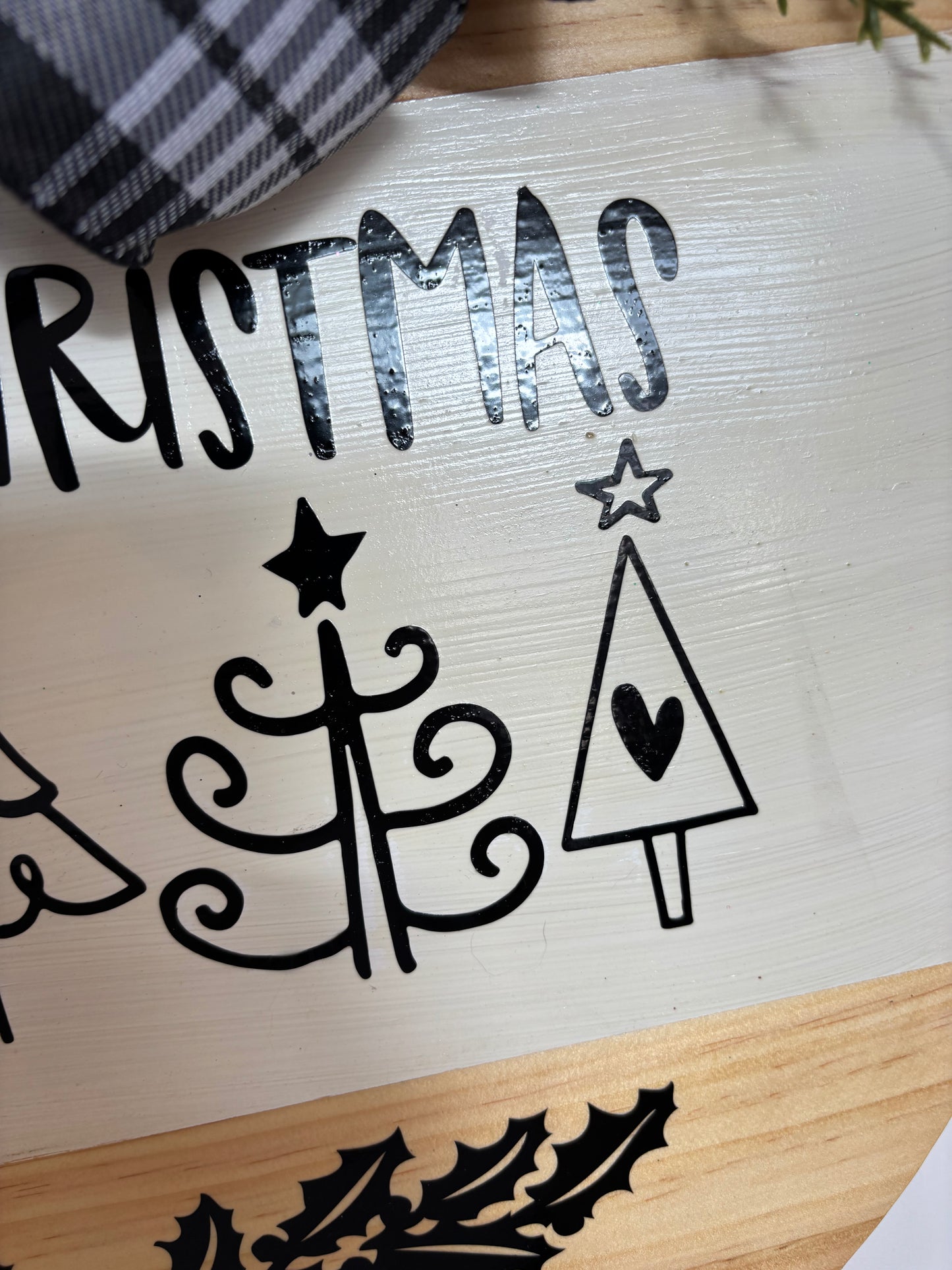 Merry Christmas Whimsical Trees Wood Sign