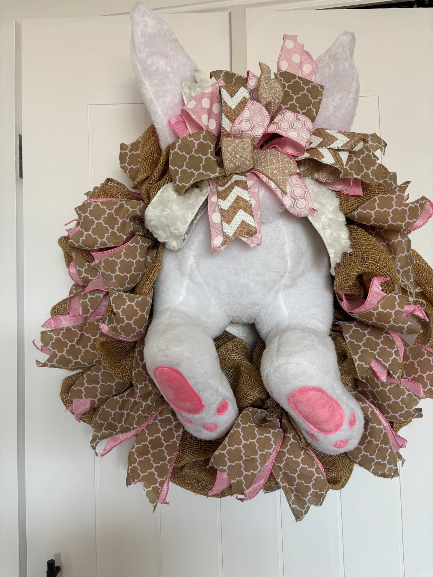 White Bunny Butt-burlap