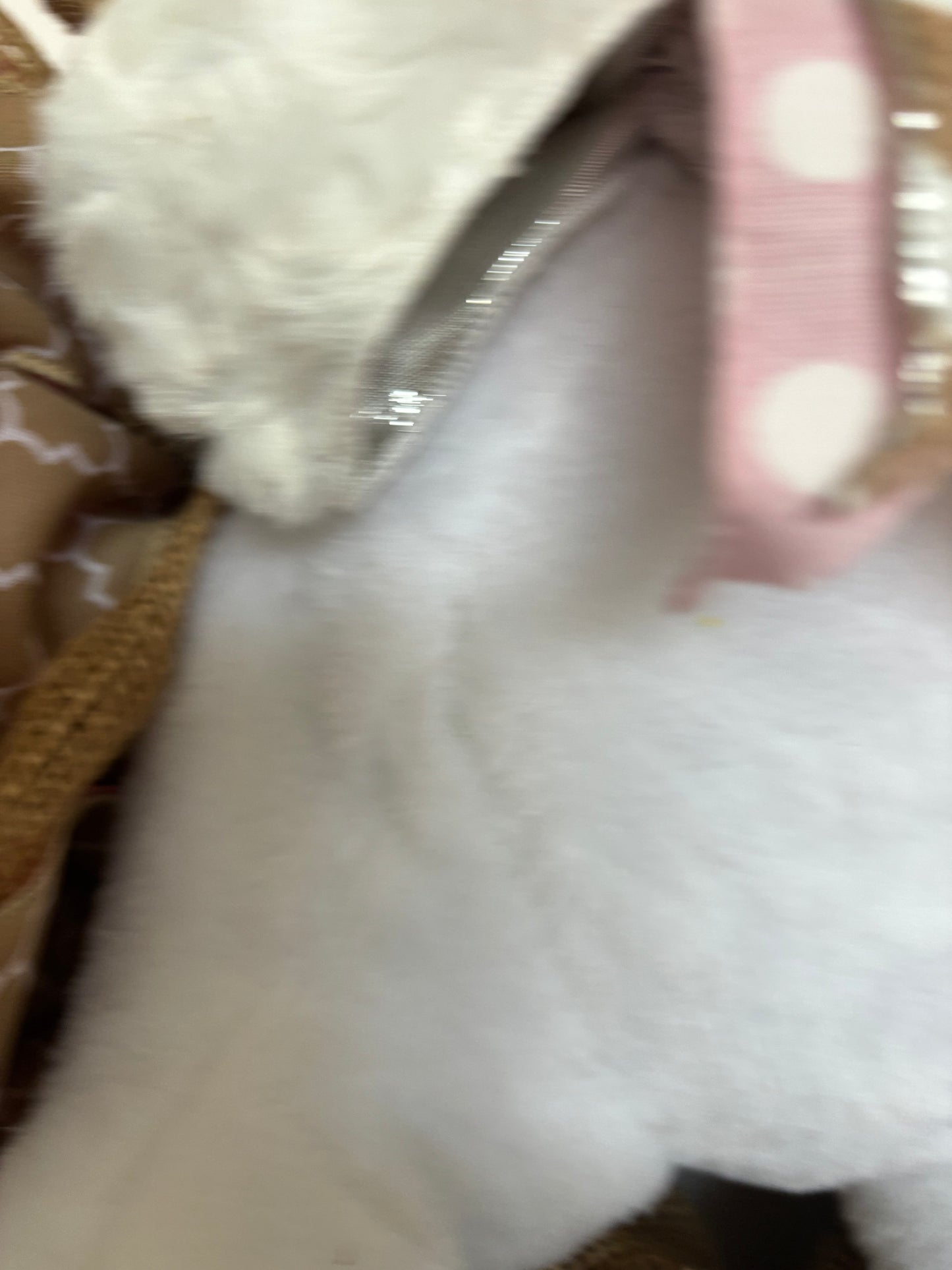White Bunny Butt-burlap
