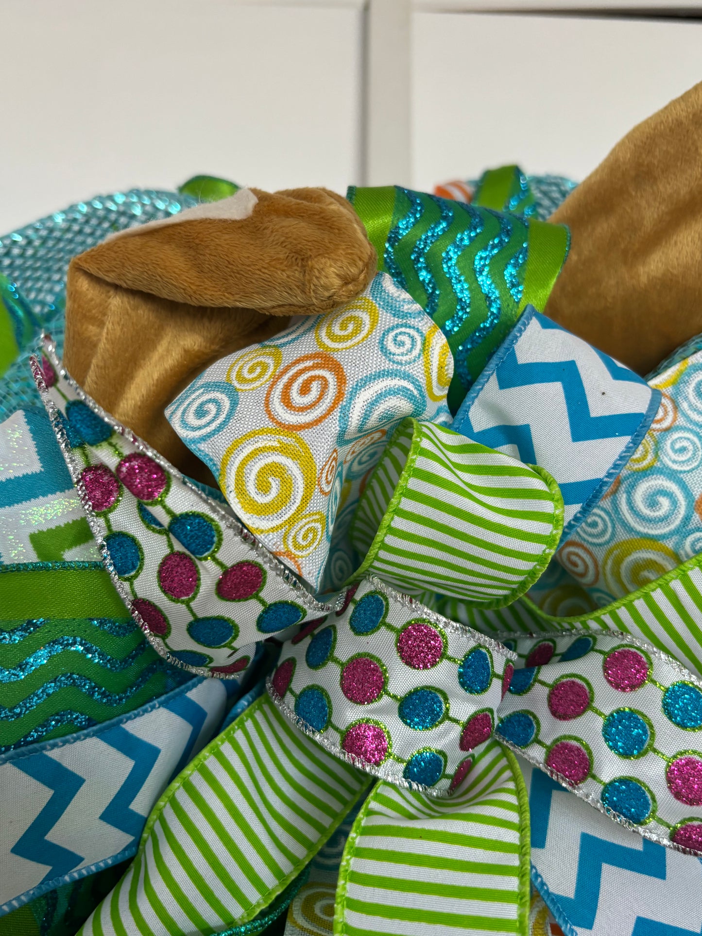 Blue Mesh Boy Bunny Butt Wreath