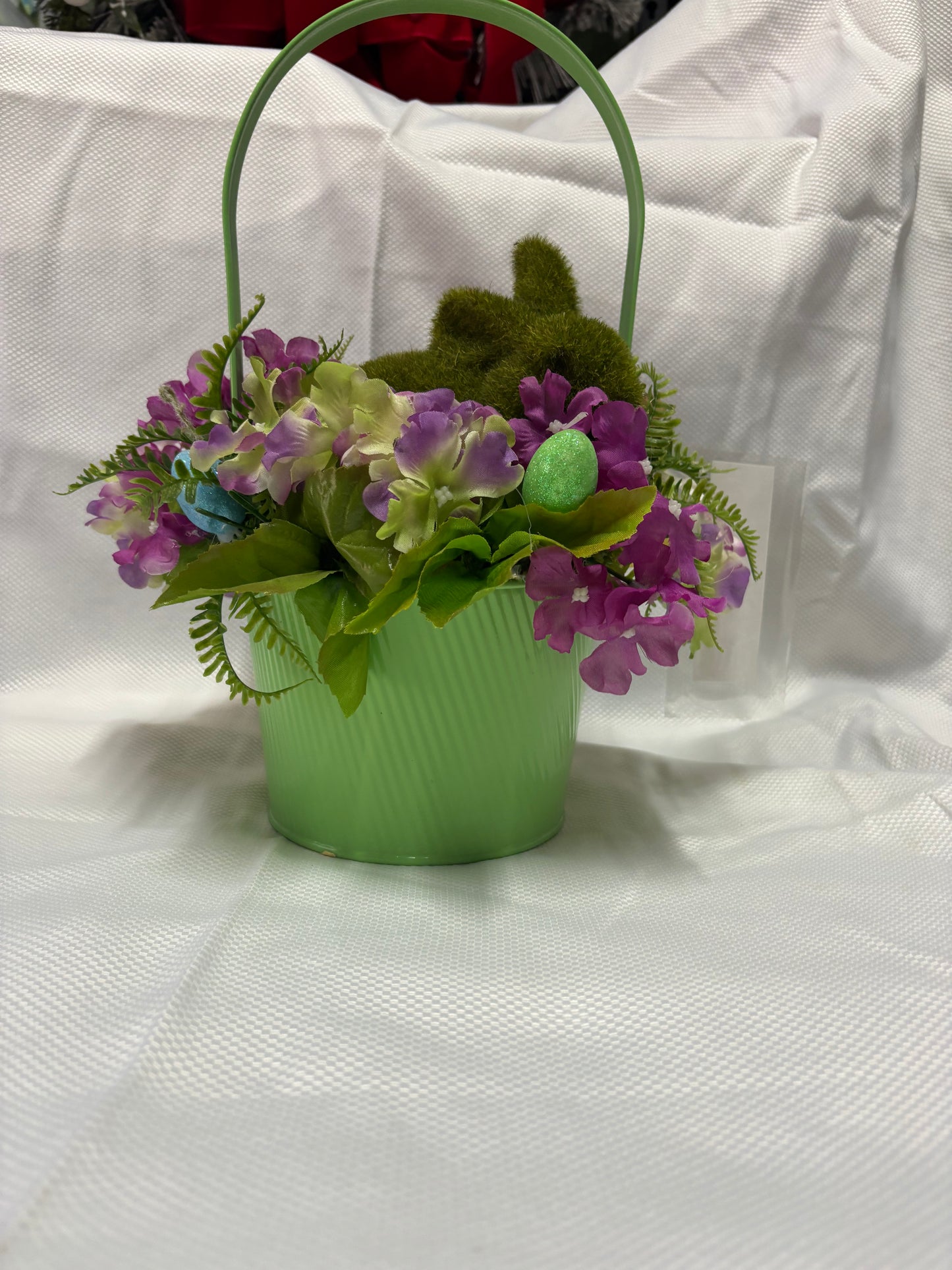 Easter flocked bunny basket