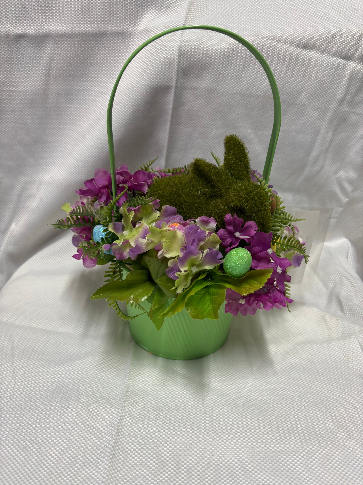 Easter flocked bunny basket