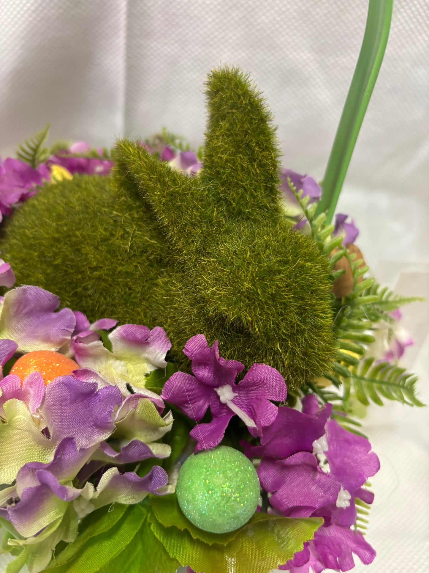 Easter flocked bunny basket