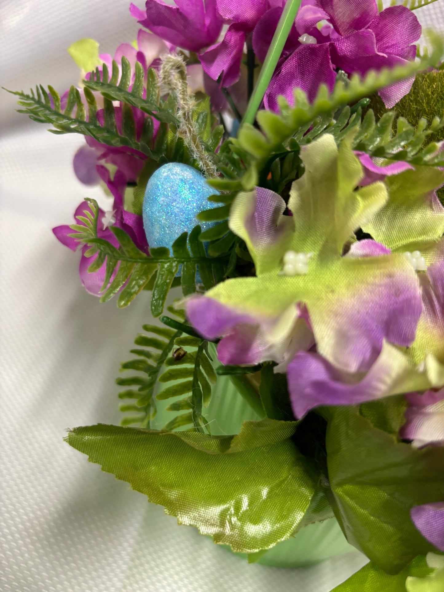 Easter flocked bunny basket