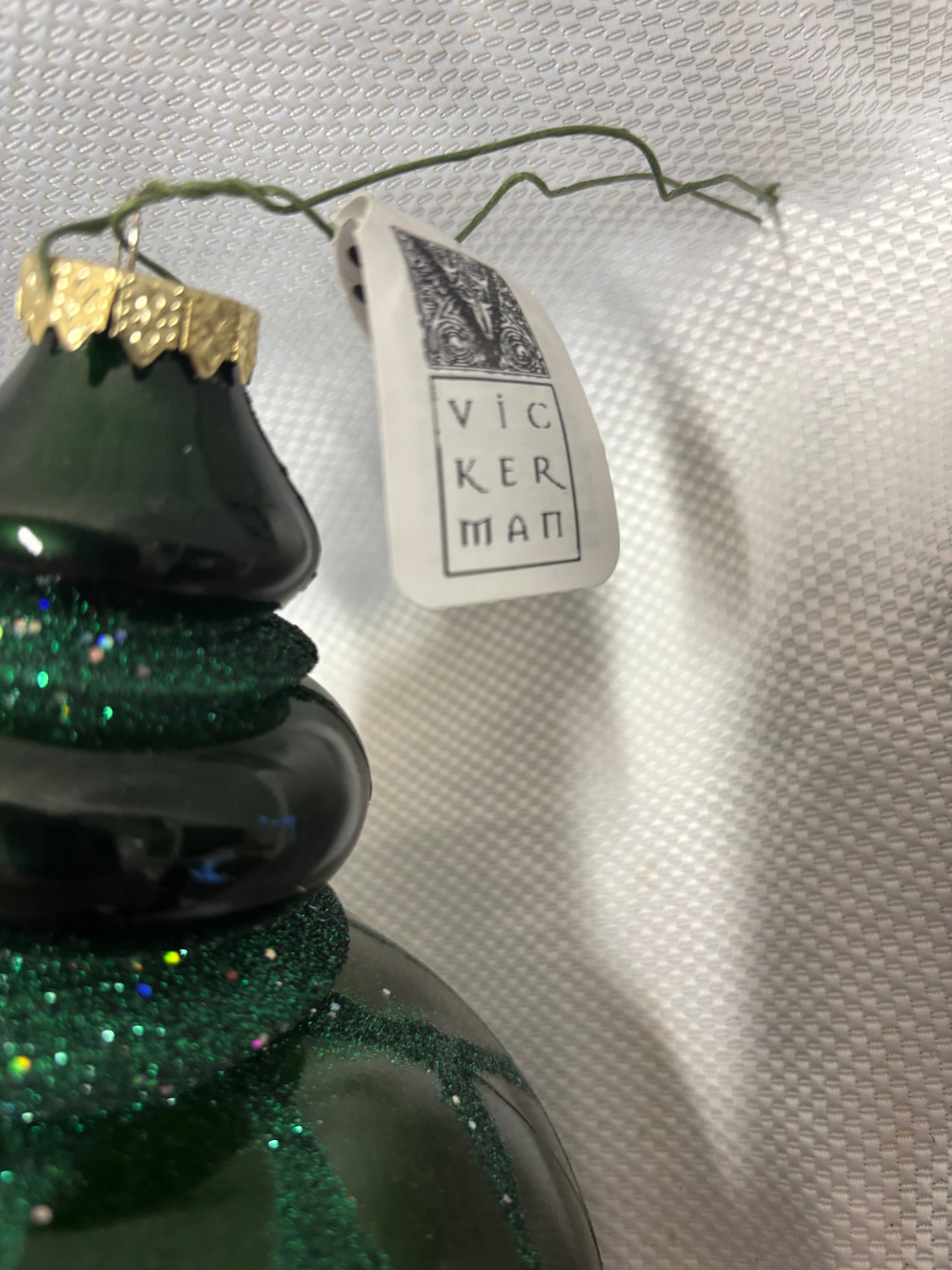 Emerald green finial Pair