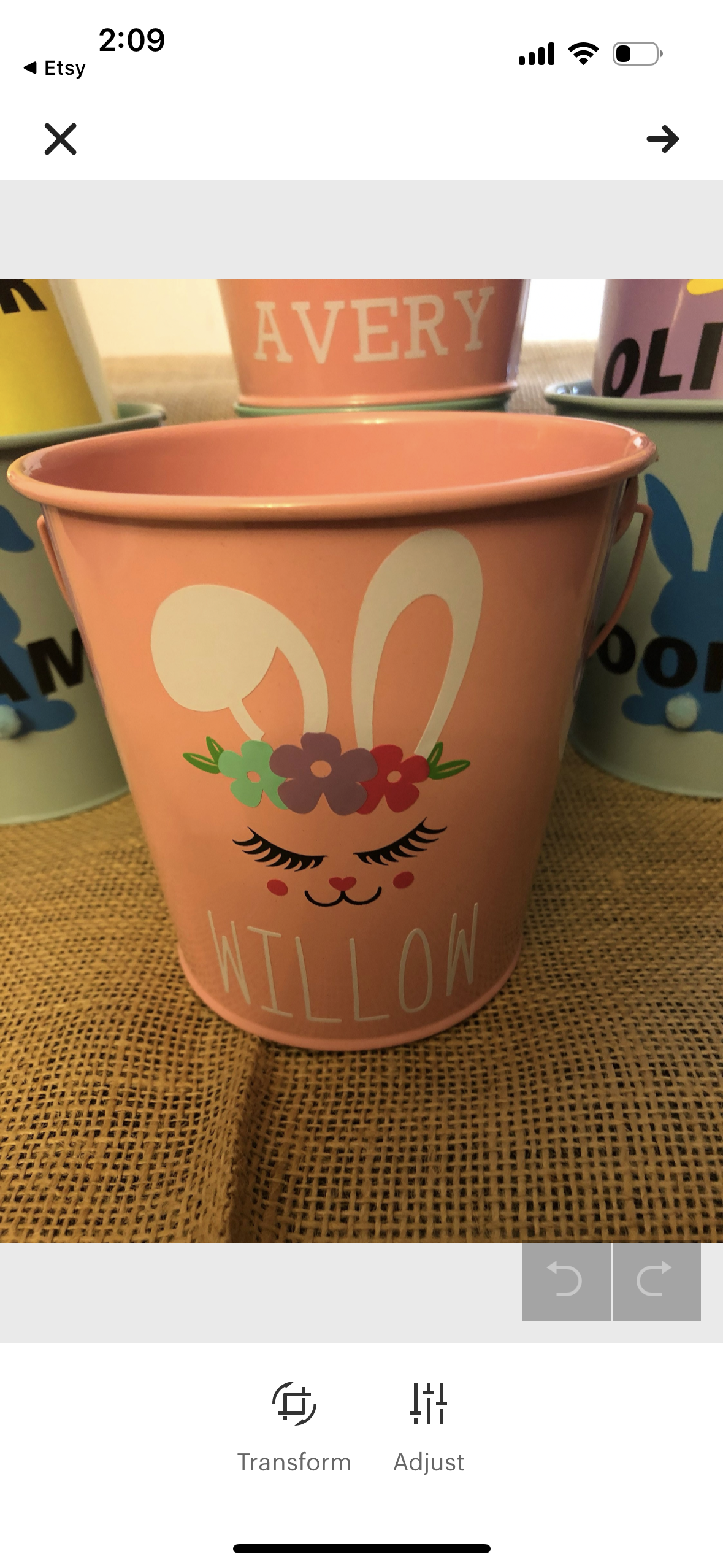 Easter tin bucket-personalised