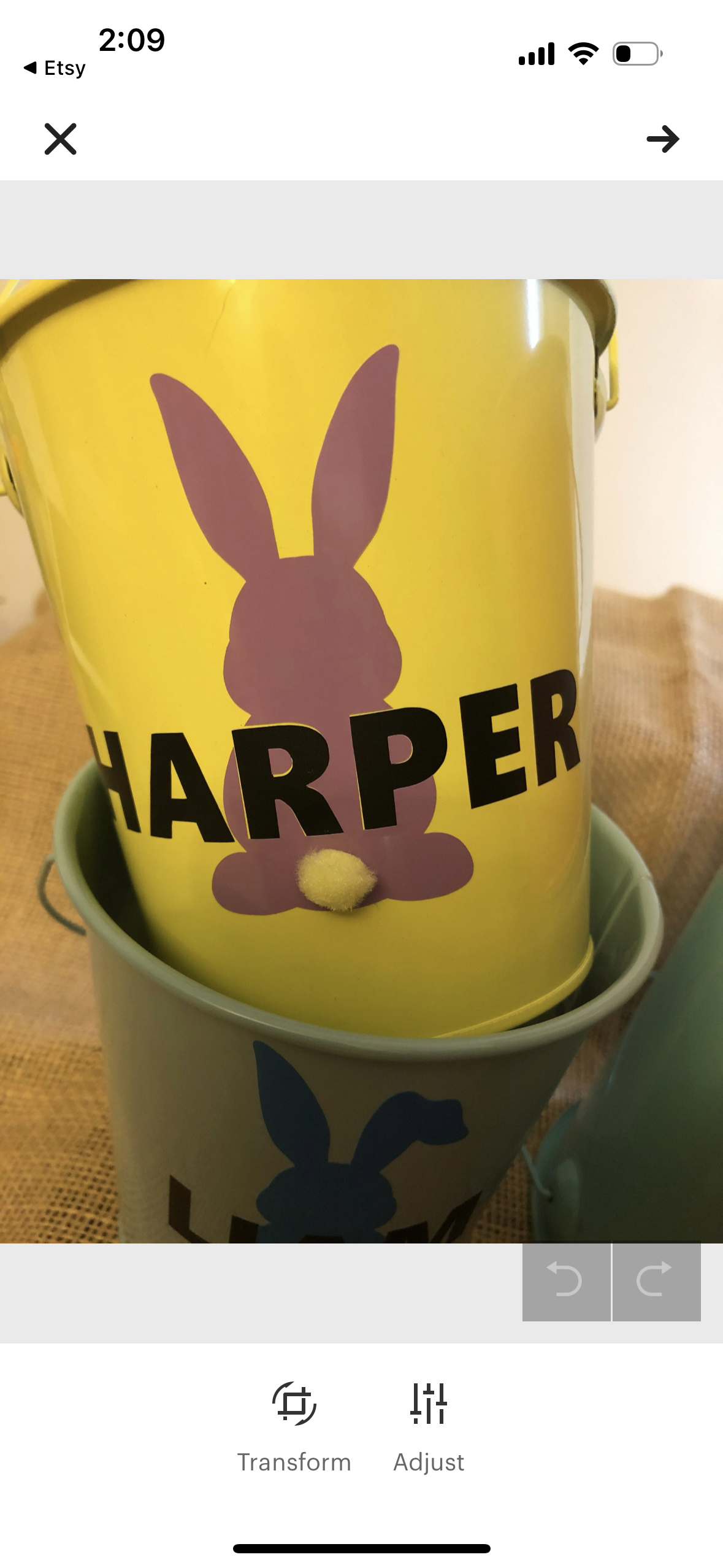 Easter tin bucket-personalised