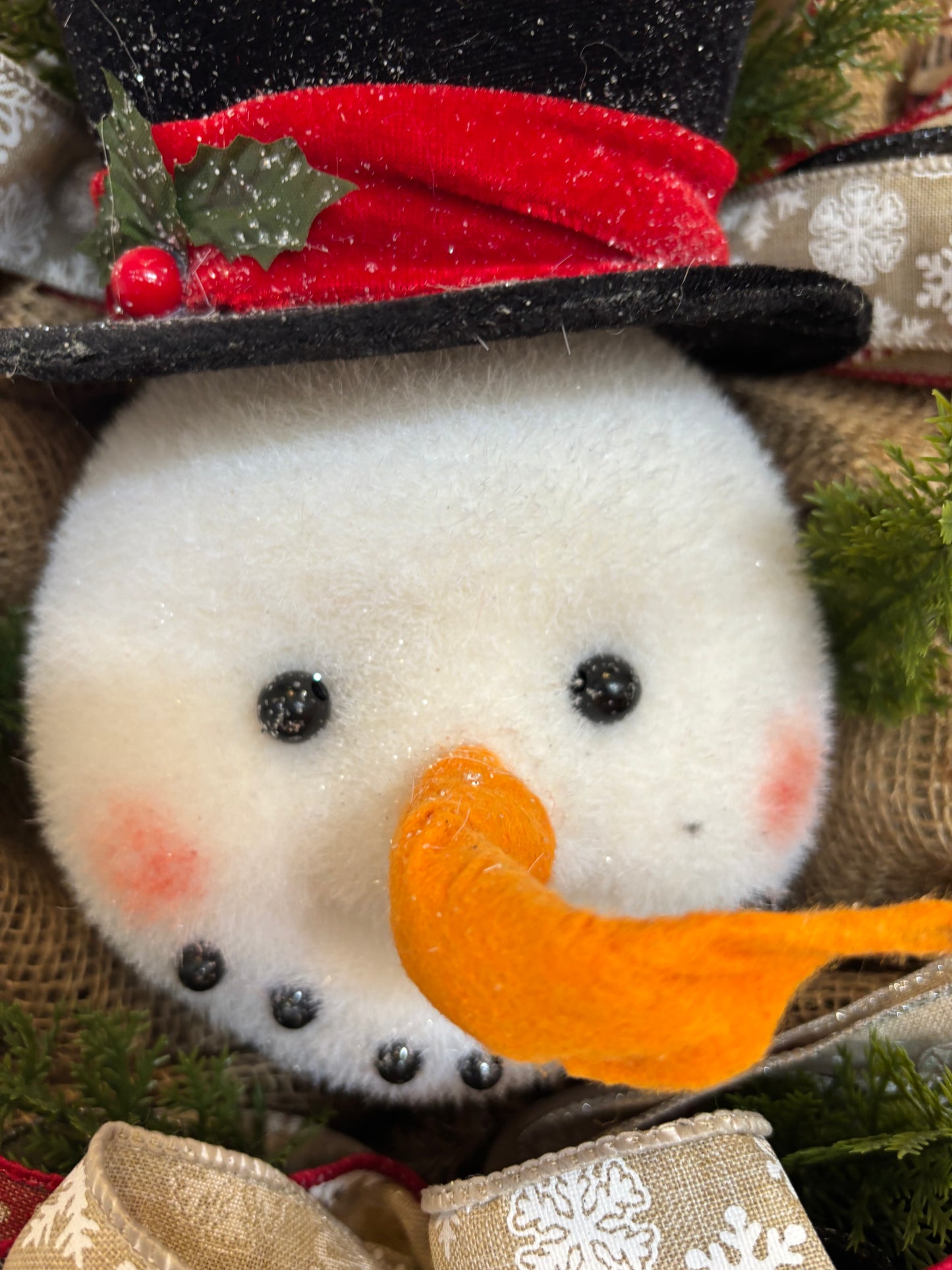 Burlap Snowman wreath